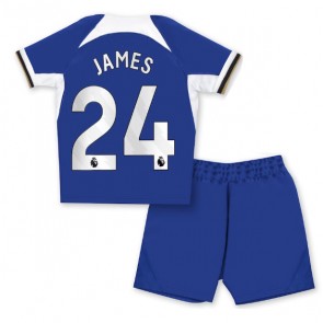 Chelsea Reece James #24 Hemmaställ Barn 2023-24 Kortärmad (+ Korta byxor)